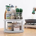 Lazy Susan Organizer, 2 Tier Non Skid Spice Rack Turntable,360 Degree Rotating Seasoning Organizer, 10-Inch Spinning Organizer for Pantry Cabinet, Kitchen, Countertop, Vanity Display Stand - Image 2