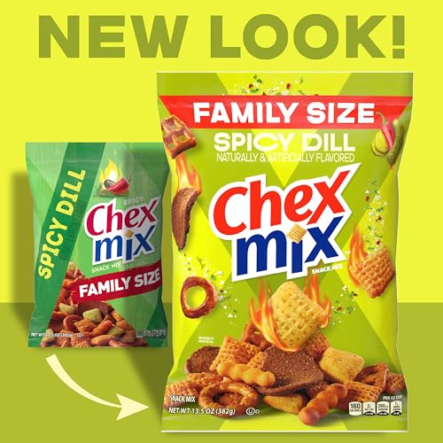 Chex Mix Spicy Dill Savory Snack Mix, Family Size, Snack Bag, 13.5 oz image 4