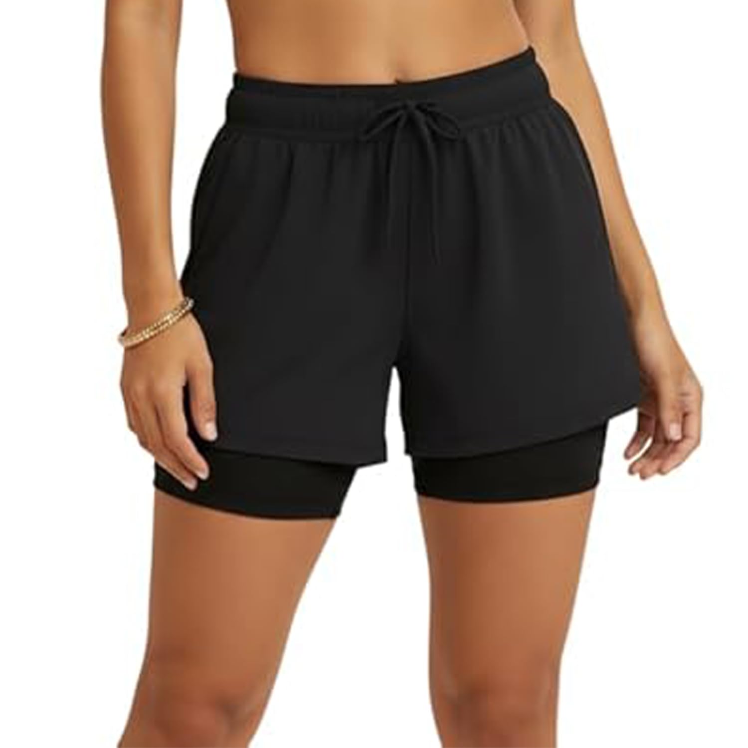 ameena store Women's 2-in-1 Athletic Shorts with Inner Tights Layer, Drawstring Waist, for Running, Gym & Sports, Plus Size S to 6XL-picture-12