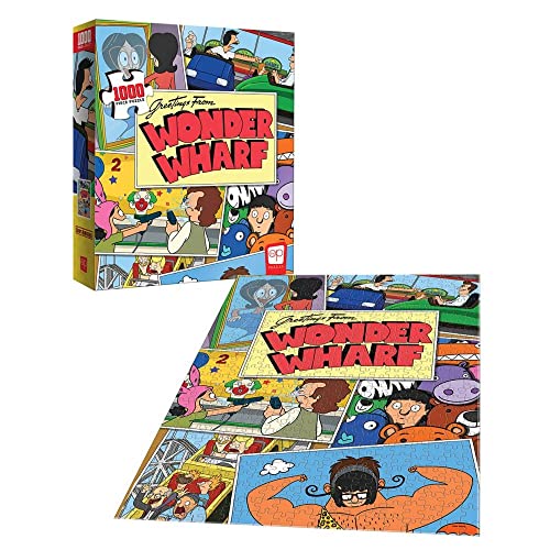 Bob's Burgers Greetings From Wonder Wharf 1000 Piece Jigsaw Puzzle | Officially Licensed & Collectible Bobs Burgers Tv Show Merchandise | Original Artwork Featuring Bob, Linda, Tina, Louise, Gene #TOP2