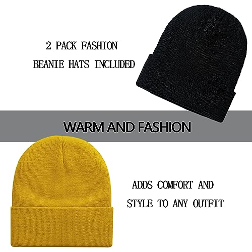 Image of ZOORON 1&2 Pack Beanie for Men Women Slouchy Beanie Hats Winter Knit Caps Soft Ski Hat Unisex