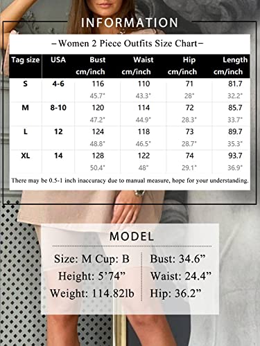 Glamaker Women 2 Piece Outfit Sets Casual Oversized T-Shirt Tops Biker Shorts Workout Sport S Tracksuit Khaki Large #TOP5