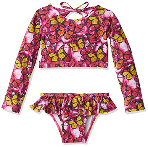 Biquíni Top manga longa com borboletas, Tip Top, Meninas, Rosa, 1T