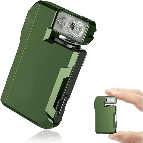 G5 Rechargeable Mini EDC Flashlight, 400 Lumens Powerful Pocket LED Light, USB-C Magnetic Keychain Flashlights, IP68 Waterproof Small Tactical Torch for Camping, Emergency (Green)