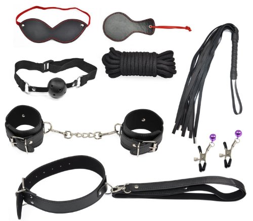 Brightdeal 8pcs Set New Black Bondage Kit Bdsm Sm Restraints