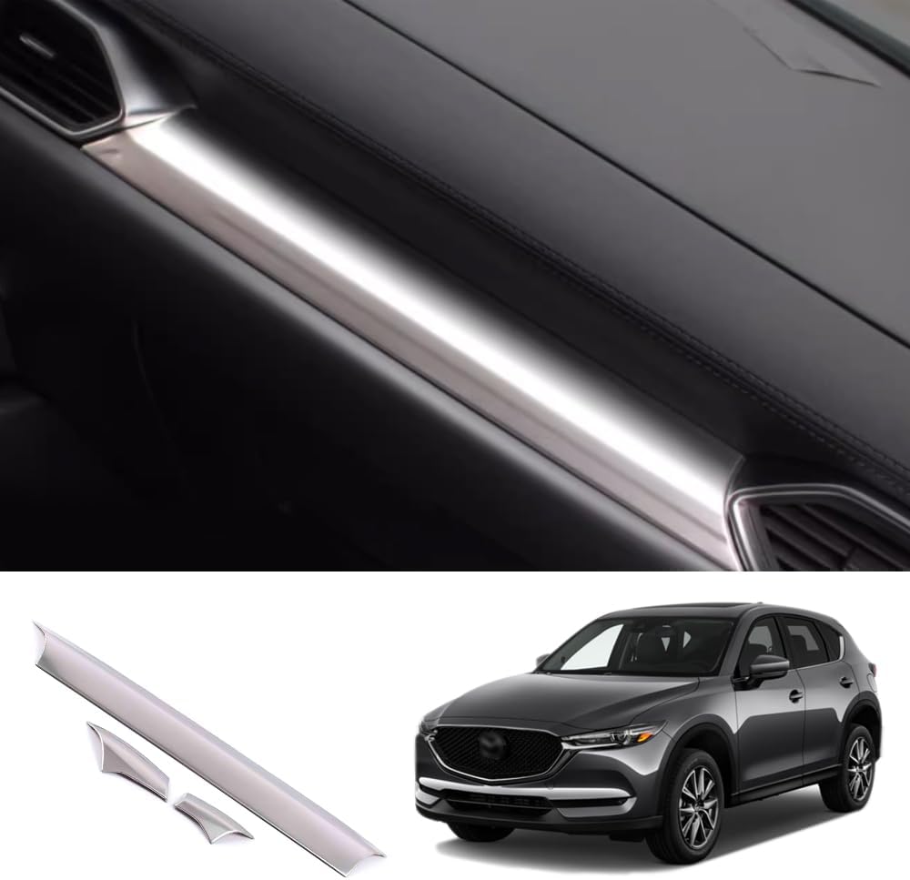Car Accessories Center Console Dash Board Panel Cover Trim Compatible with Mazda CX-5 CX5 2025 2024 2023-2017 (Carbon Fiber Style) 3pcs ABS