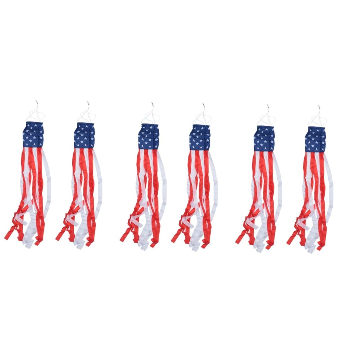 Drapeau manche à air américain en polyester résistant avec attaches rotatives 6 pièces