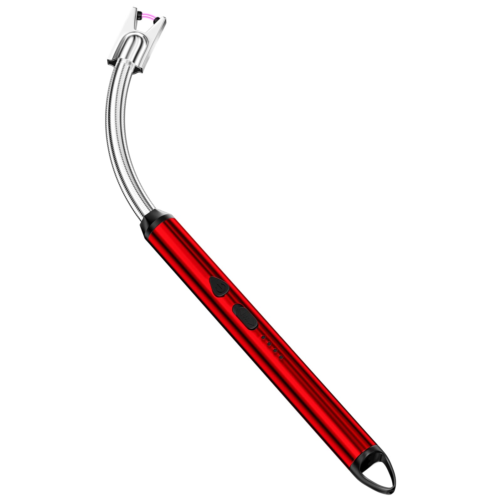 Newaner Stick Lighter, Electric Arc Lighter with Longer Neck, Electronic Lighter, USB Rechargeable, Windproof, Flameless for Kitchen, Stove, Camping, Fireworks, Fireplace, Candles, Lighting Red