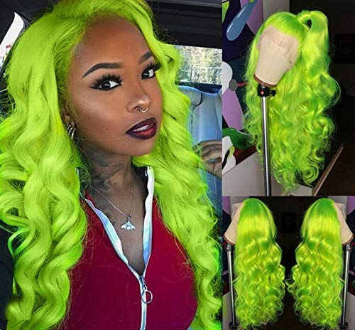 Light Green Wig For Women Long Body Wave Lace Front Desertcart