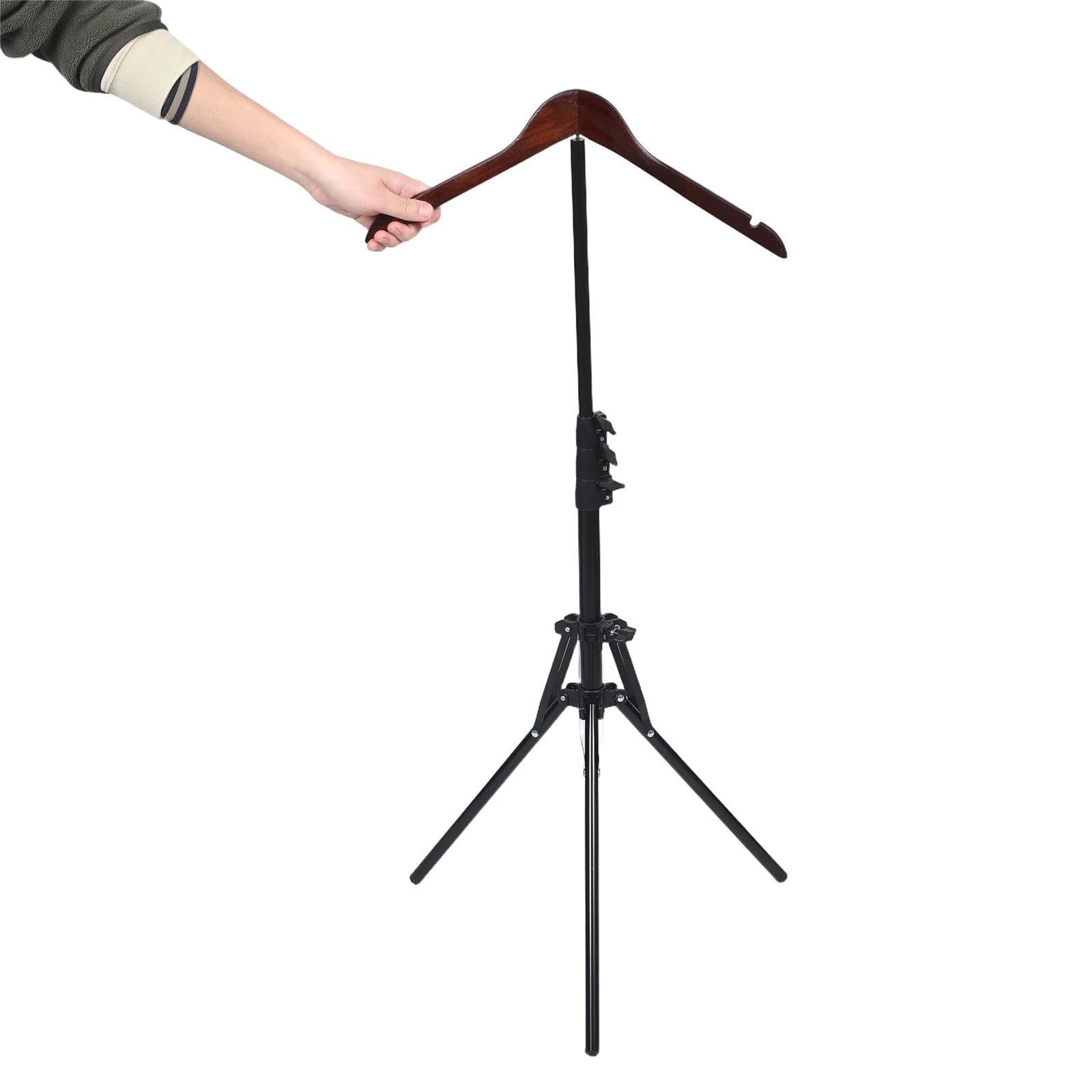 Garneck Stand Appendiabiti Regolabile per Stiratura Supporto Pieghevole in Ferro e Legno, Espositore per Abiti per Spazi Compatti e Boutique