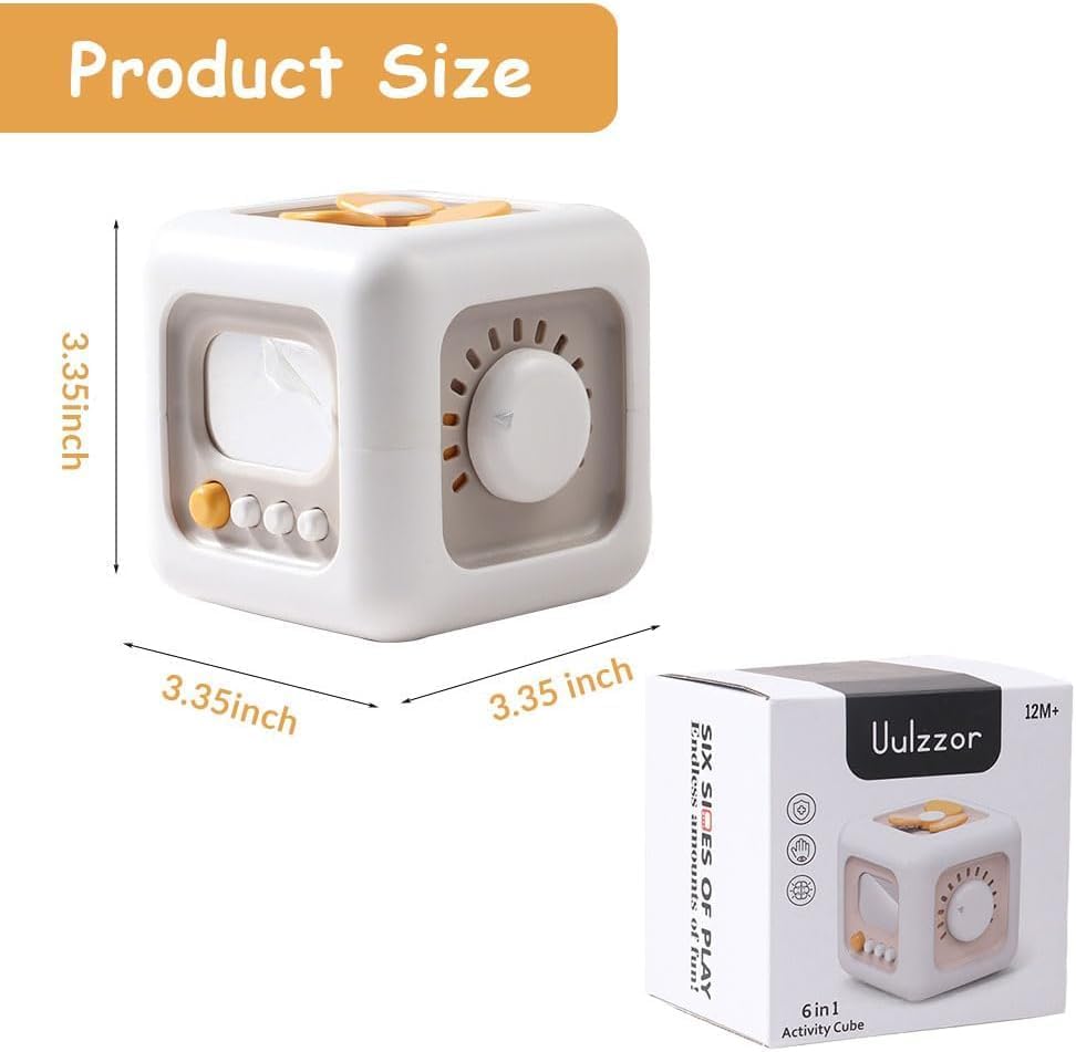 Image of 6-In-1 Activity Cube For 1-Year-Old Boys, Educational Busy Toy For Toddlers 1-3- Sensory Toy To Develop Fine Motor Skills-Travel-Friendly - Birthday Gift For Boys And Girls,White