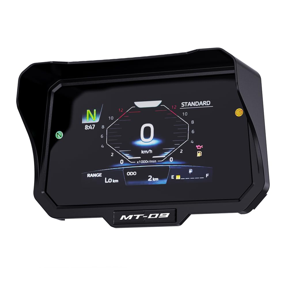 Convient pour MT09 MT-09 MT 09 2024 2025 2026 Pare-soleil de moto TFT Protection d'écran Crème solaire Instrument Film de protection d'écran (noir)