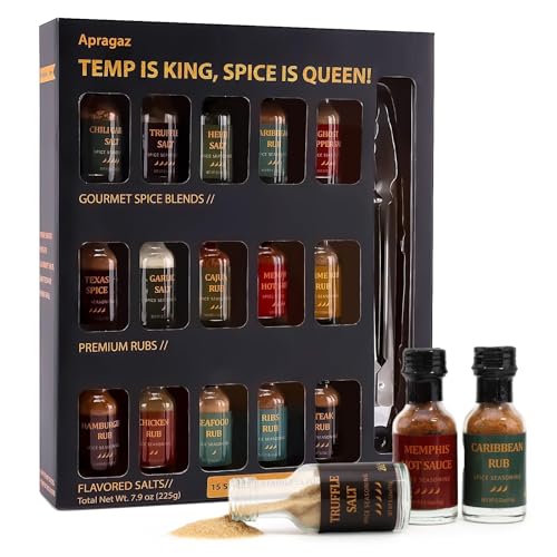 Image of Grill Seasoning Set-15 Pack Unique Spices and Seasonings Sets for Men, All-Purpose BBQ Grilling Spices and Rubs Set, Birthday for Him, Gift Set for Men, Dad, Father's Day