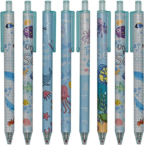 Maydahui かわいい 海 動物 ノック式 ボールペン 12本セット 0.5mm K インク おしゃれ ジェル ボールペン 可愛い 文房具 ギフト プレゼント 子供 学生