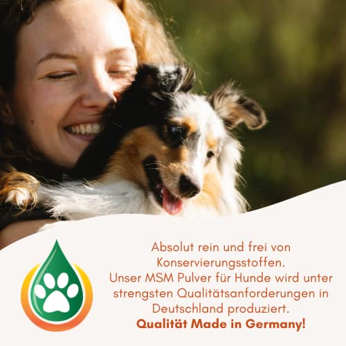 Kräuterland MSM Pulver für Hunde - 250g organischer Schwefel für Gelenke, Muskeln & Fell - Nahrungsergänzung in Premium Qualität