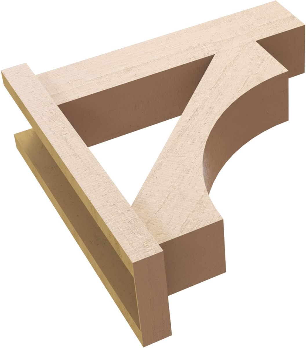 Ekena Millwork 8"W x 14"D x 26"H Westlake Block Rough Cedar Woodgrain TimberThane Outlooker, Primed Tan
