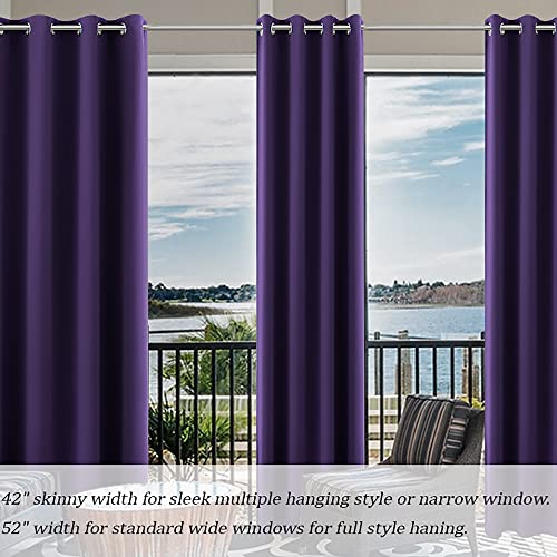Image of Grommet Insulated Thermal Room Darkening Blackout Curtains-Dark Purple-52x96