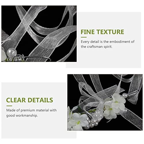 FOMIYES Flor Pérola Tiara Tiara Menina Pérola Tiara Casamento Menina Tiara Branca