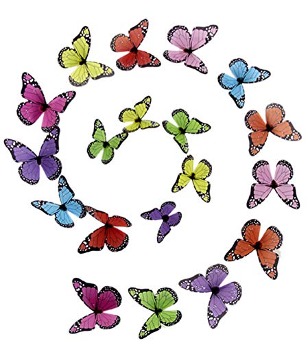 BOBOVIIA 19PCS 3D Butterfly Wall Stickers DIY Butterfly Art Decal Home Decor Wall Mural Removable Stickers for Wall Decor Home Decor Wall Art Kids Room Bedroom Decor Living Room Decor(Color:104)