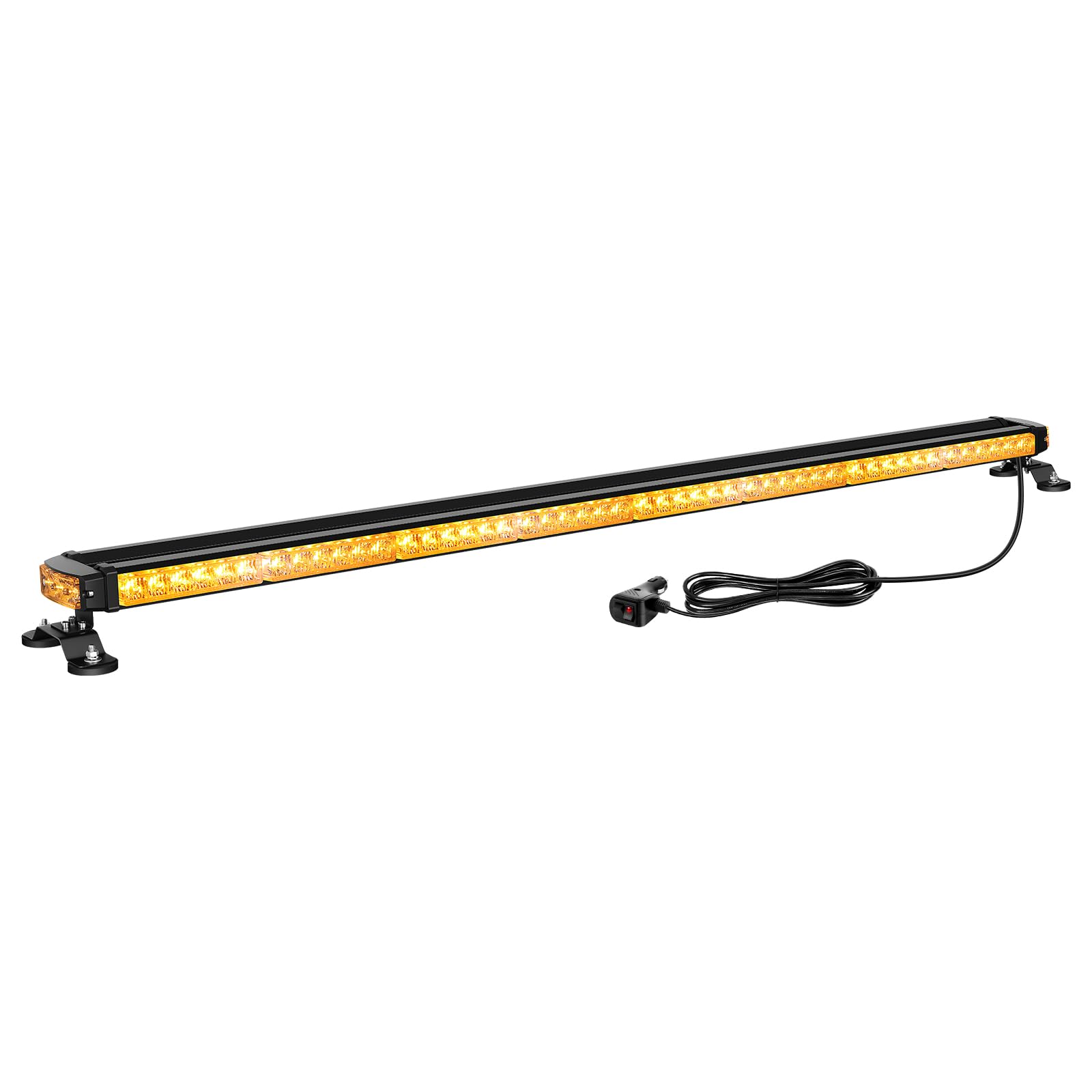 PICAA 102led Luces de Emergencia, Barra de Luz Estroboscópica de 125 cm (49 Pulgadas) con Base Magnética, 16 Modos para Vehículos 12V/24V, Ideal para Techos de Coches y Remolques (ámbar)