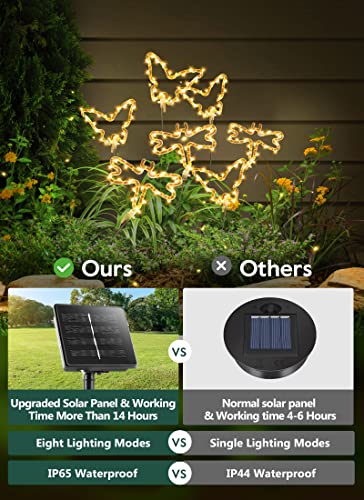 Solar Decorative Lights Outdoor - 12 Pack 240 Leds Mixed Butterfly& Dragonfly Lights With 8 Light Modes For Potted Planted Trees, Topiary Boxwood Pots, Backyard, Lawn, Yard Decoration #TOP4