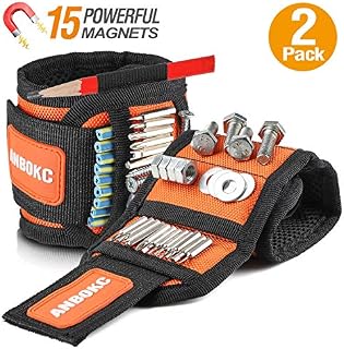 Adjustable Multifunction Magnetic Tool Wristband, Tool Belt, Tool Organizers with 15 Strong Magnets