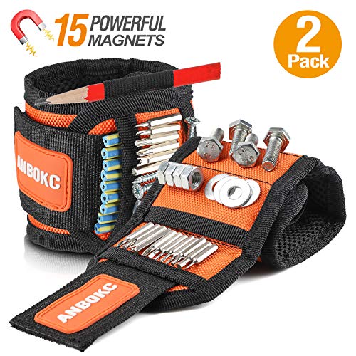 Adjustable Multifunction Magnetic Tool Wristband, Tool Belt, Tool Organizers with 15 Strong Magnets