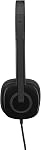 Logitech H151 Wired Headphones, Stereo Analog Headphones with Rotating Noise Cancelling Microphone, 3.5mm Audio Jack, Online Controls, PC/Mac/Laptop/Tablet/Smartphone - Black