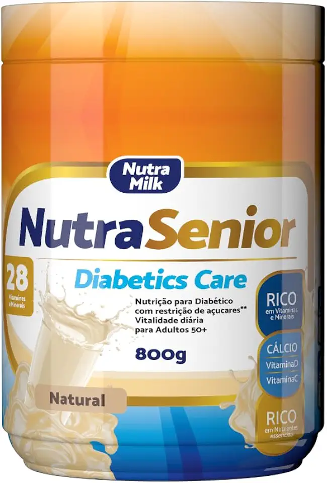Nutra Senior Adulto 50+ ZERO AÇUCAR Complemento Alimentar 800g - 28 Vitaminas e Minerais (Natural)