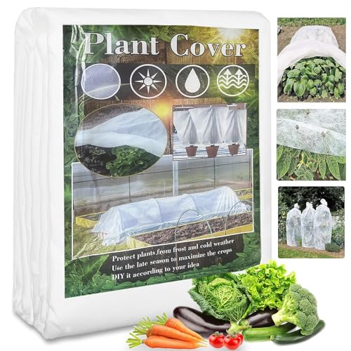 OAHAO Gartenvlies Frostschutz Pflanzendecke 40g/m Vliesstoff Gartenbau Vlies Winterschutz für Pflanzen Wiederverwendbare Abdeckung für Winter Frost Kälte Sonne Insekten Vögel Schutz(2 * 10M)
