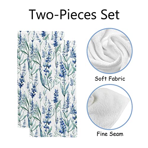 Vantaso Watercolor Lavender Flowers Hand Towels Set 2 For Bathroom Kitchen Towels,Floral Microfiber Bath Towel Absorbent Dish Fingertip Towel For Guest Gym Spa And Bar 30 X 15 Inch #TOP3