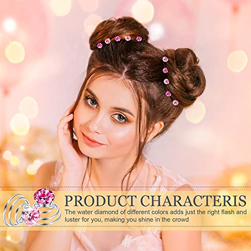72 Pieces Rhinestone Spiral Hair Pins Crystal Spiral Twist Hair Pins Twisters Colorful Shiny Metal Swirl Hair Clips Hair Accessories For Women Bridal Wedding Bridesmaids Prom Party #TOP4