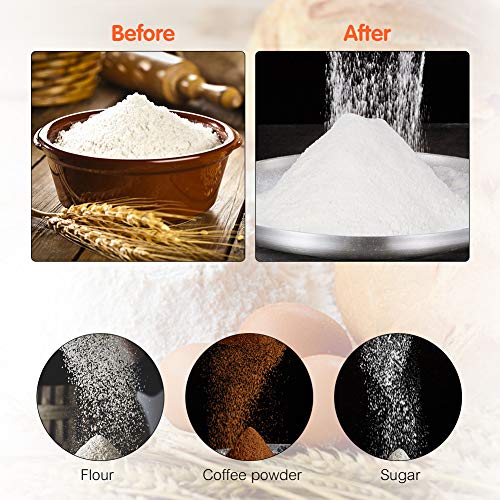 Flour Sifter 8 Cup Stainless Steel Rotary Hand Crank with 16 Fine Mesh Screen Baking Sifter - Thumbnail 6
