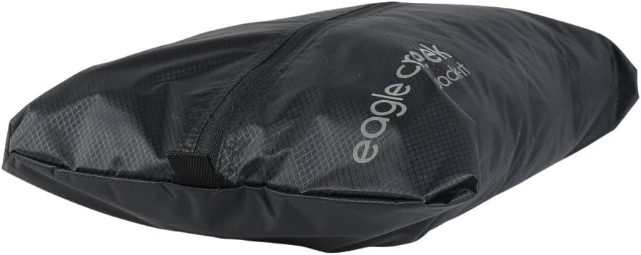 Eagle Creek Pack-It Isolate Shoe Sack - Breathable Shoe Sack for Travel - Lightweight & Portable - Washable - Water-Resistant - Easy-Grab Zipper - Top Handle - Black