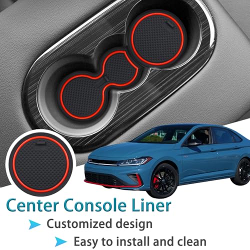 Forro de consola central para Volkswagen Jetta 2019-2026, rojo miniatura 3