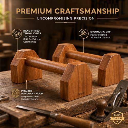 YATTA-X Mahogany Wooden Parallettes 34x12 cm 1.84 kg - Image 7