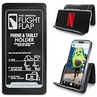 Flight Flap Airplane Phone Holder - Foldable Plane Phone Stand for Travel - Flexible Mobile Stand for Desk & Bed - Flight Mobile Holder Desk - Accessories Travel Essentials For Flying (Black)