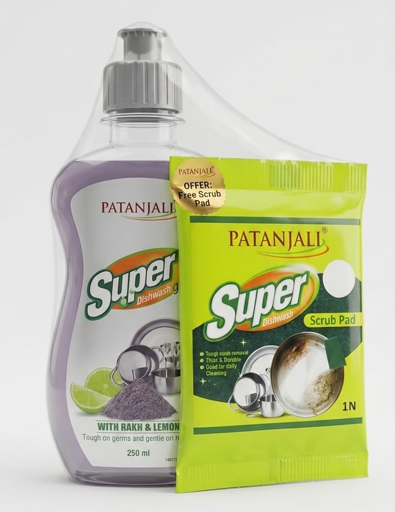 Patanjali SUPER DISH WASH GEL with RAKH and LEMON 250ml Pack of (1)-image-19