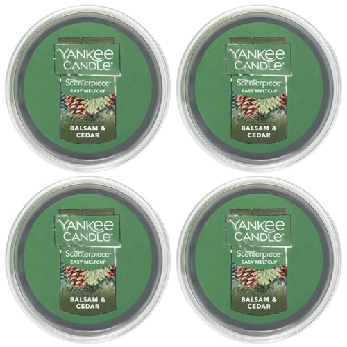 Yankee Candle Balsam & Cedar Scenterpiece Easy MeltCup 2.2 Ounce, 4-Pack
