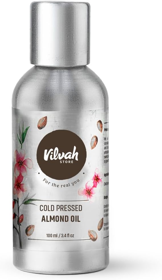 Vilvah Store Cold Pressed Almond Oil, 100 ml