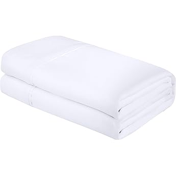 Luxury Flat Sheet on Amazon Elegant Comfort Wrinkle-Free 1500 Premier Hotel Quality 1-Piece Flat Sheet, Twin/Twin XL Size, White