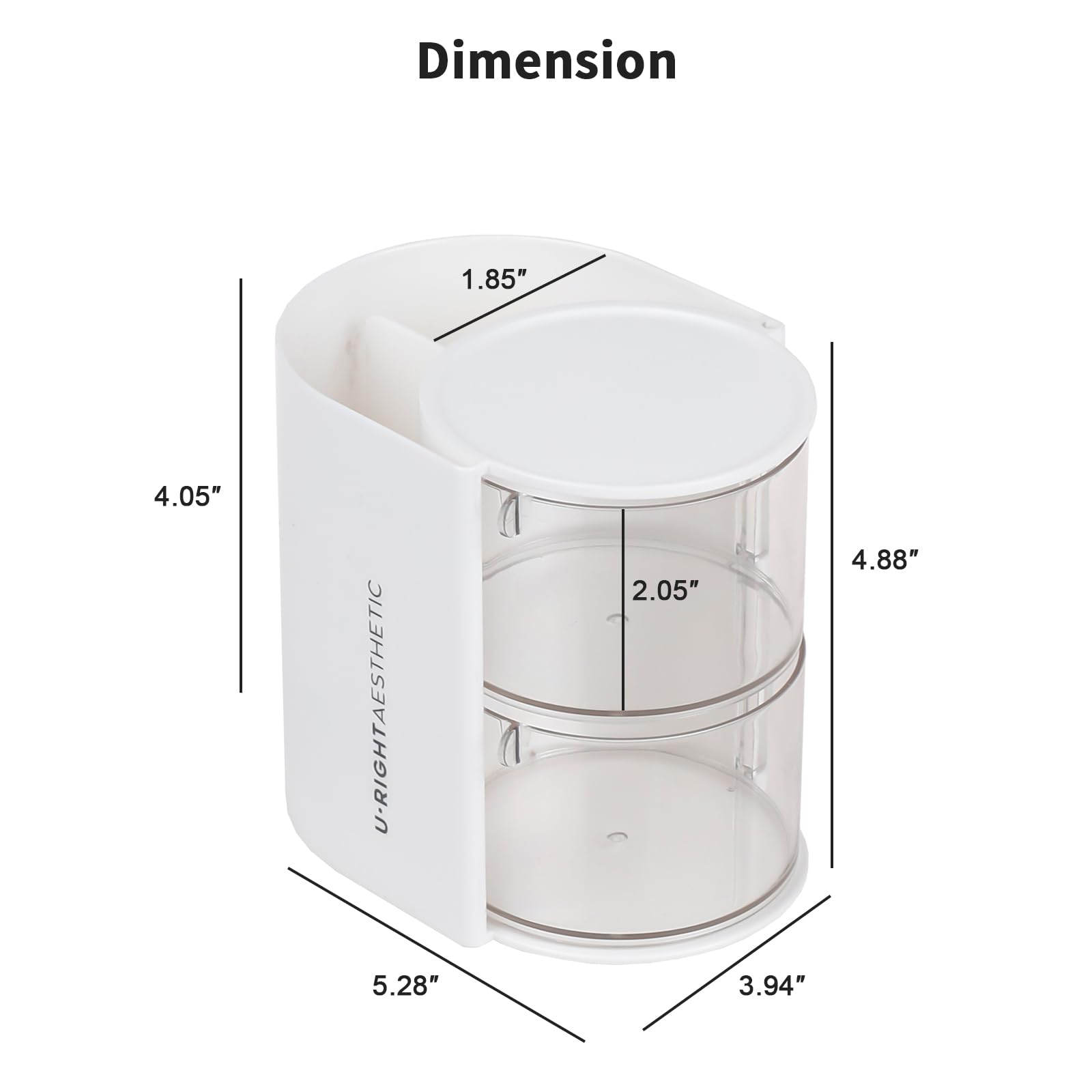 FABROK 2-Layer Clear Hair Accessories Organizer with Hair Brushes Holder, Rotatable Small Jewelry Box for Necklaces?Earring, Desktop Organizer Case for Makeup Brushes, Hair Accessories, Cotton Swab