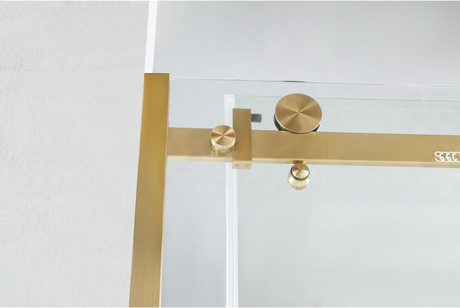 Kingston Brass KVTAP603216L7 60" Acrylic Rectangular 3-Wall Anti-Skid Alcove Tub with Tub Door, Left Hand Drain, White/Brushed Brass