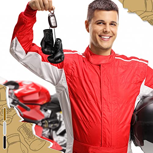 3 Pairs Mini Boxing Gloves For Car Mirror Christmas Ornament Small Boxing Glove Cake Topper Punching Glove Boxing Party Favors Miniature Boxing Accessories For Tree (Black, Gold, Silver, 4 Inch) #TOP1