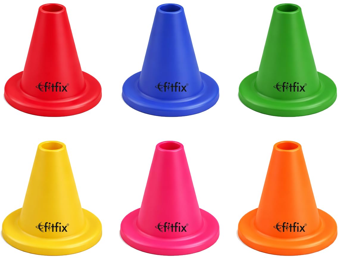 FitFix Batting Tee – Pack of 6 (Assorted Colours) | Durable Cricket Training Tees for Practice-image-2