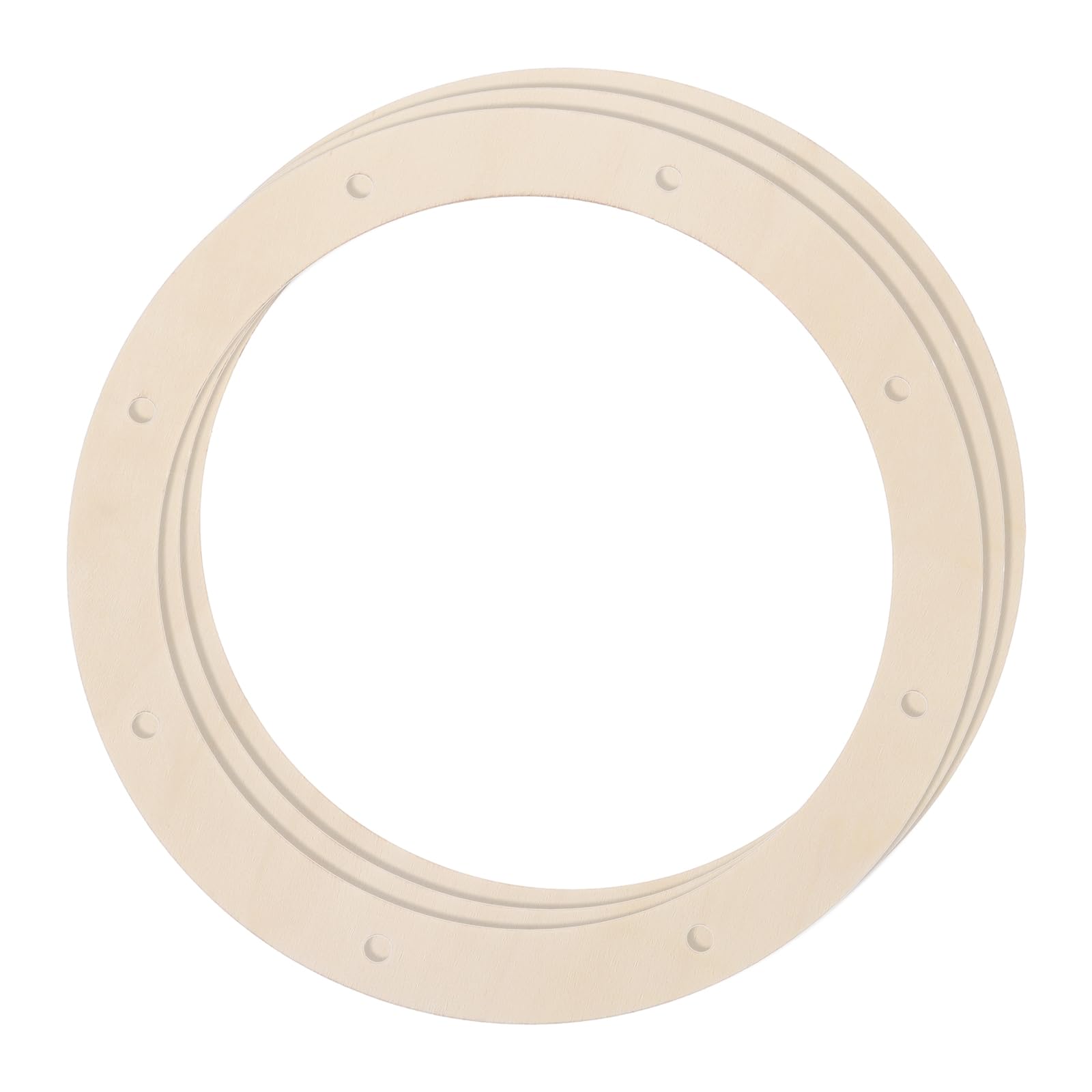 sourcing map3Pcs Wooden Wreath Frames, Round 9.8" OD/7.9" ID Unfinished Floral Hoop Rings for DIY Christmas Easter Crafts Wedding Holiday Wall Home Decor