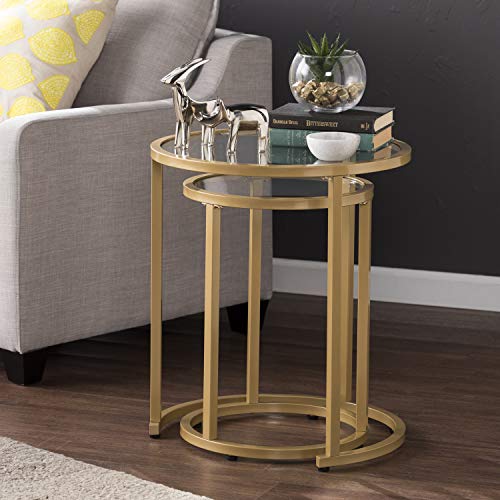 Sei Furniture Evelyn Glam Nesting Side Table 2-Pc Set, Gold #TOP4