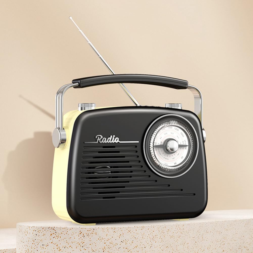 Przenośne radio FM AM SW z głośnikiem BT - radio retro do domu, sypialni, salonu, kuchni