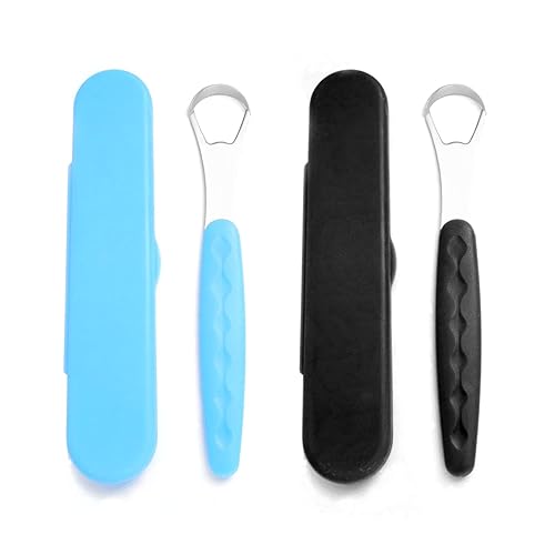 QICAITU Juego de 2 cepillos de lengua para adultos y niños, de grado médico, para aliento fresco, dental, elimina el mal aliento en segundos