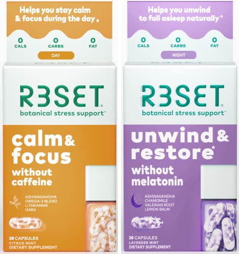 R3Set Botanical Supplements - 28 Day For Focus Plus 28 Night For Sleep #TOP11